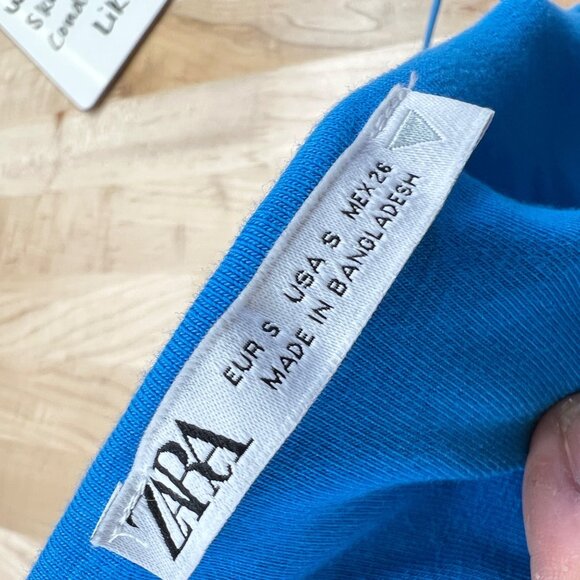 Zara Blue Spaghetti Strap Bodycon Mini Dress Womens Size Small - Picture 7 of 9
